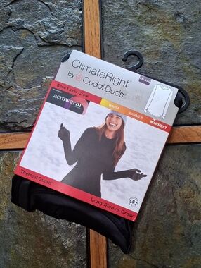 Cuddl Duds Black ClimateRight Aerowarm Long Sleeve Crew